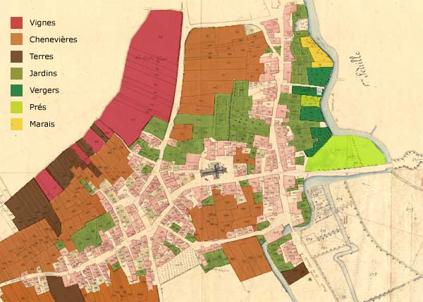 Plan d’après l’ancien cadastre de 1823