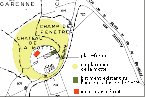 Plan de situation d'après le cadastre de 1988